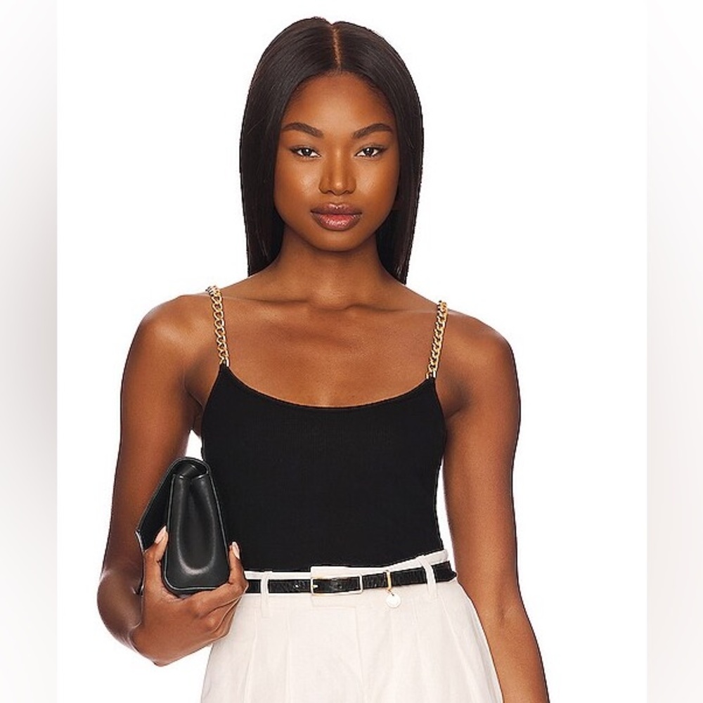 Michael Lauren - Becton Tank With Chain Straps in Black - Size Small